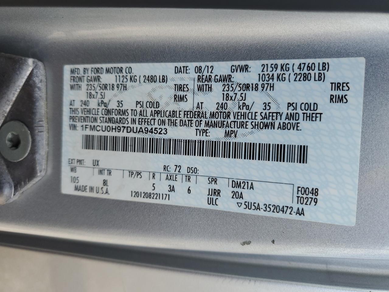 2013 FORD ESCAPE SEL