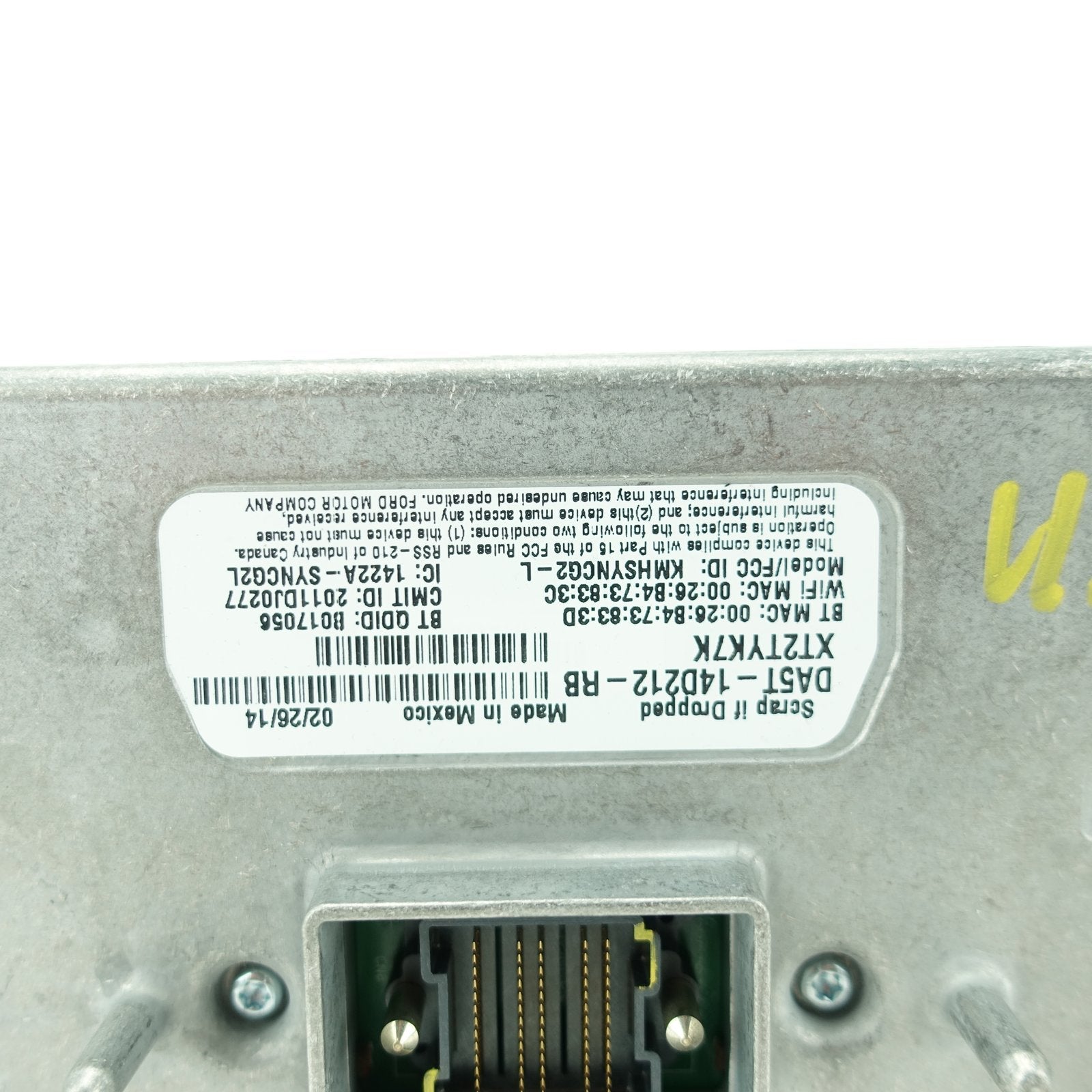 2012 2013 2014 Ford Edge Sync Control Module Computer