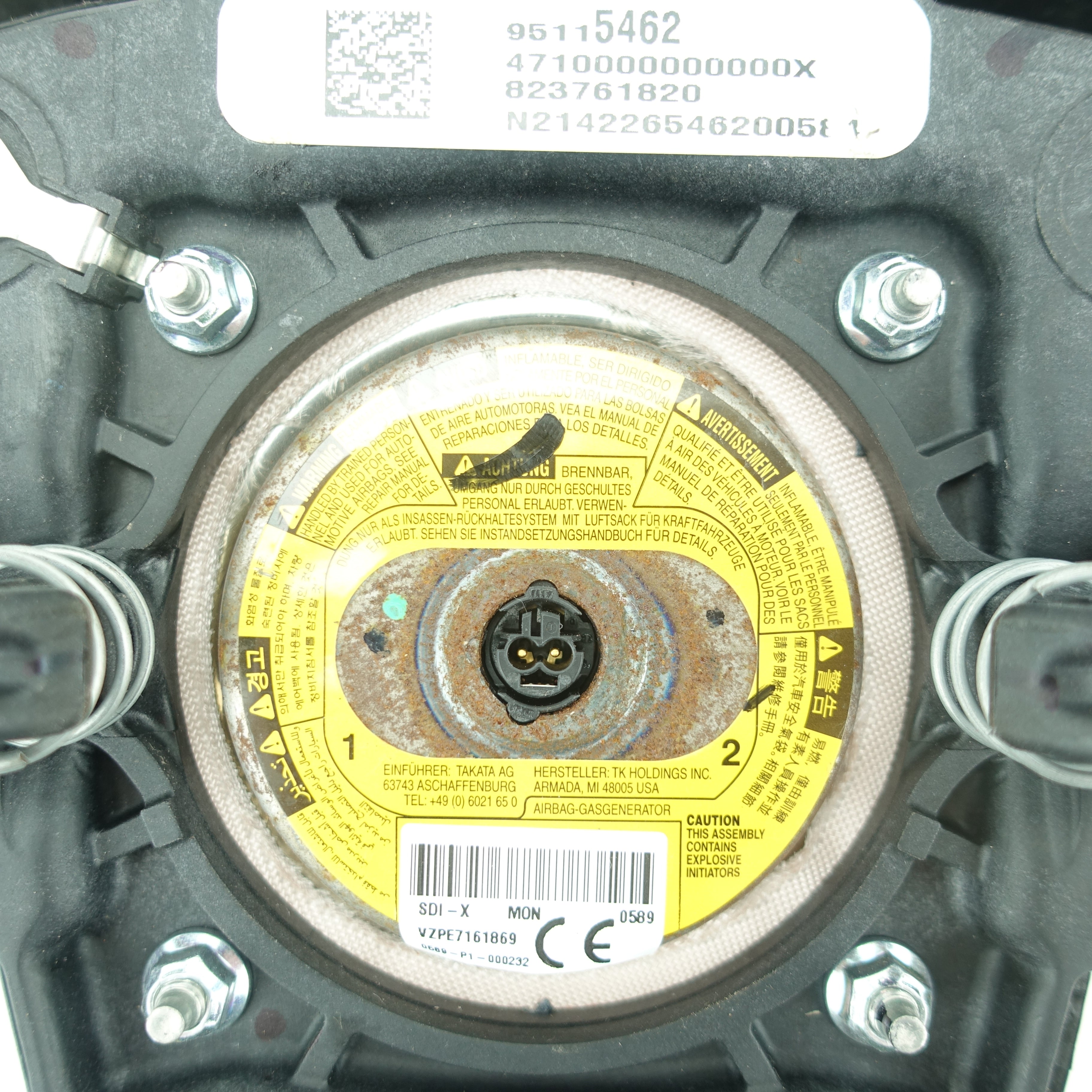 2013 2014 2015 2016 Chevy Cruze Steering Wheel Airbag Air Bag Black