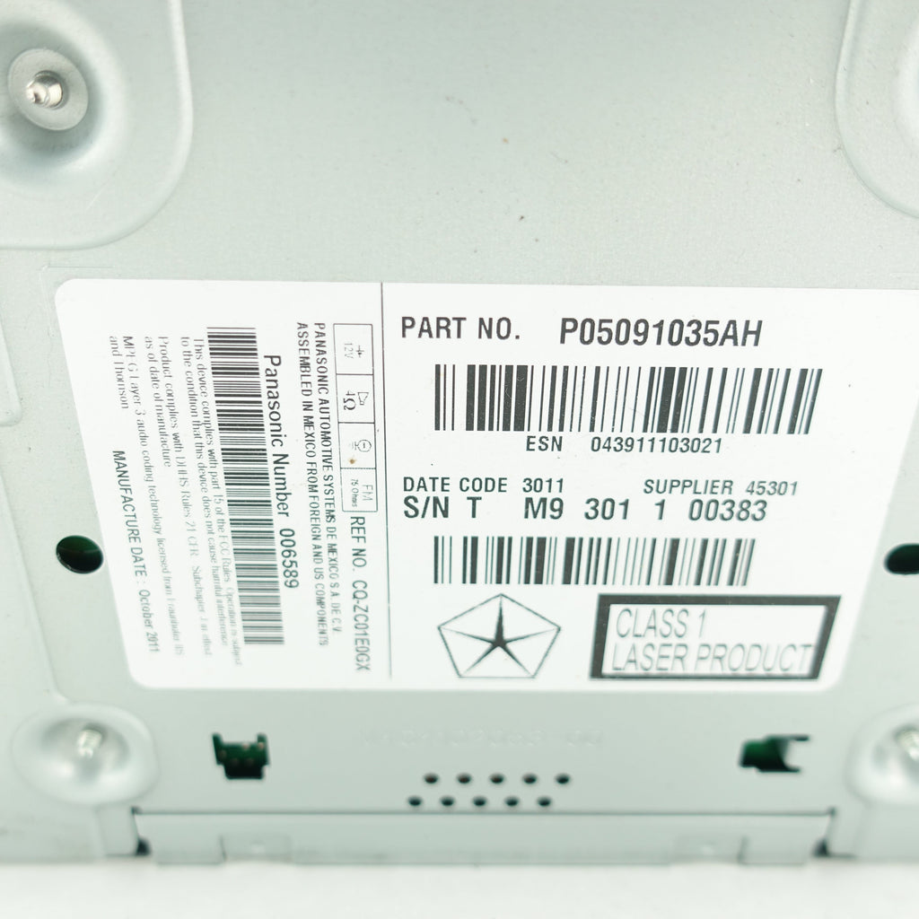 2011 2012 Dodge Journey Radio Stereo Head Deck CD Disc Player