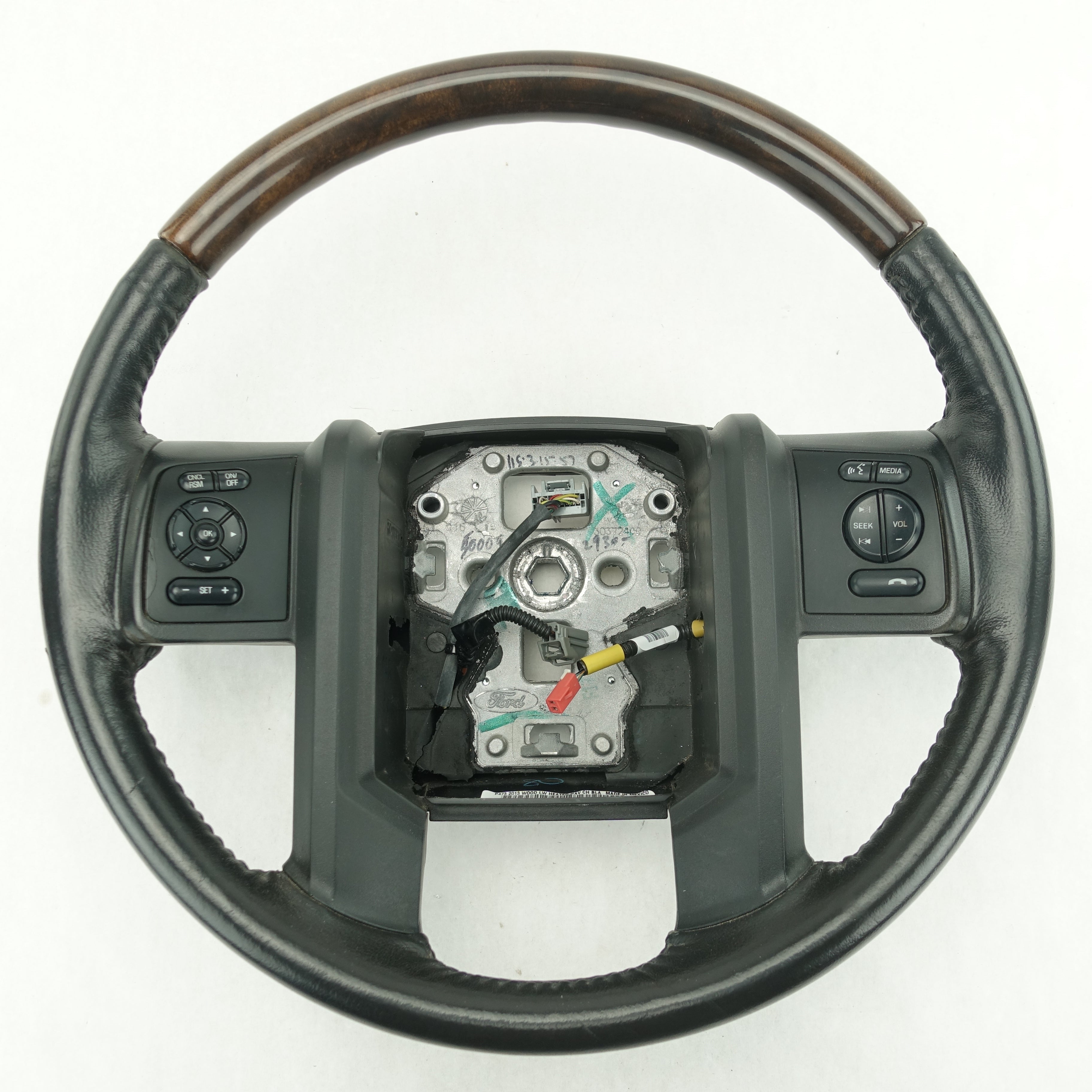 2011 2012 2013 2014 2015 2016 Ford F250 F350 Black Leather Steering Wheel