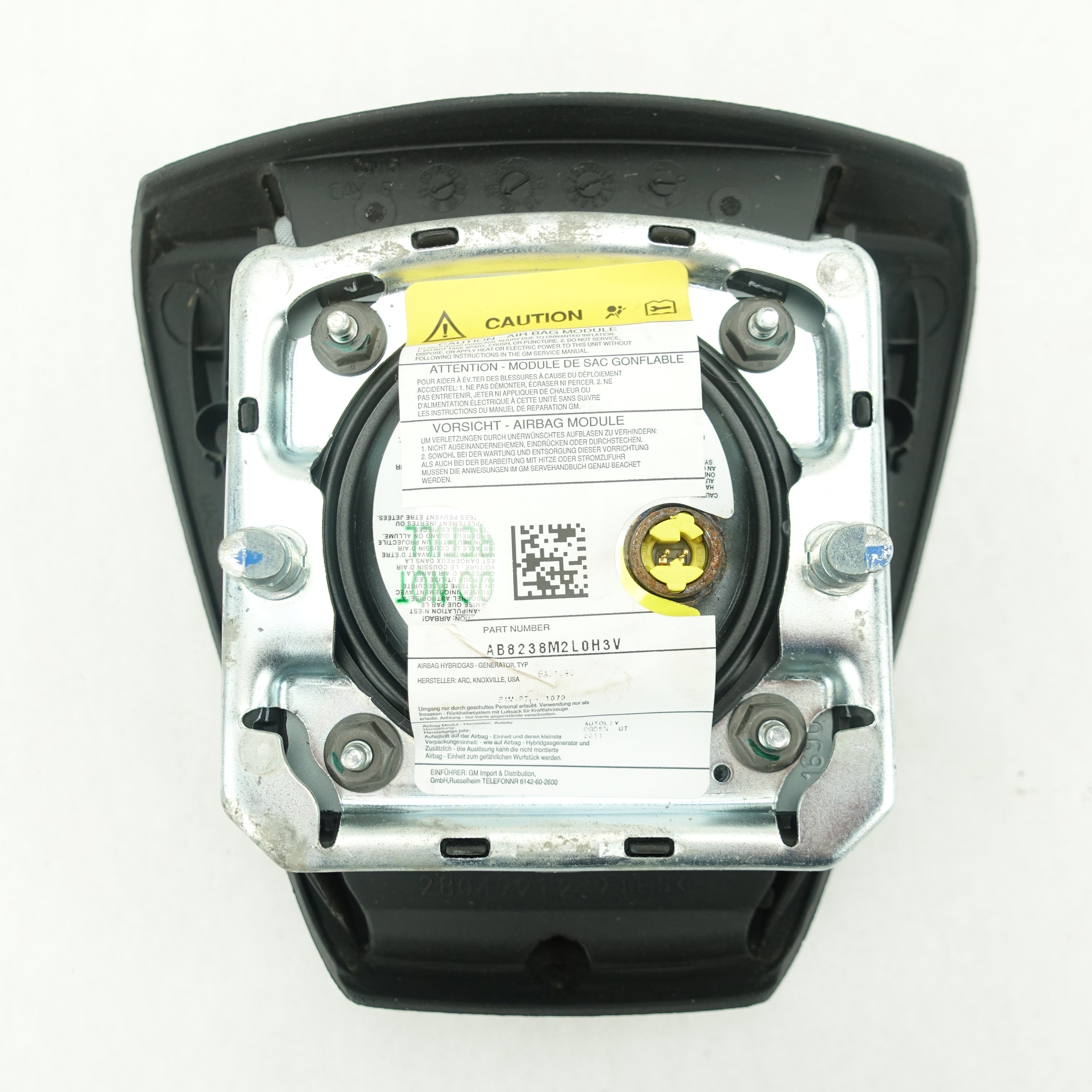 2011 2012 GMC Sierra 2500 3500 Steering Wheel Drivers Airbag Air Bag Black