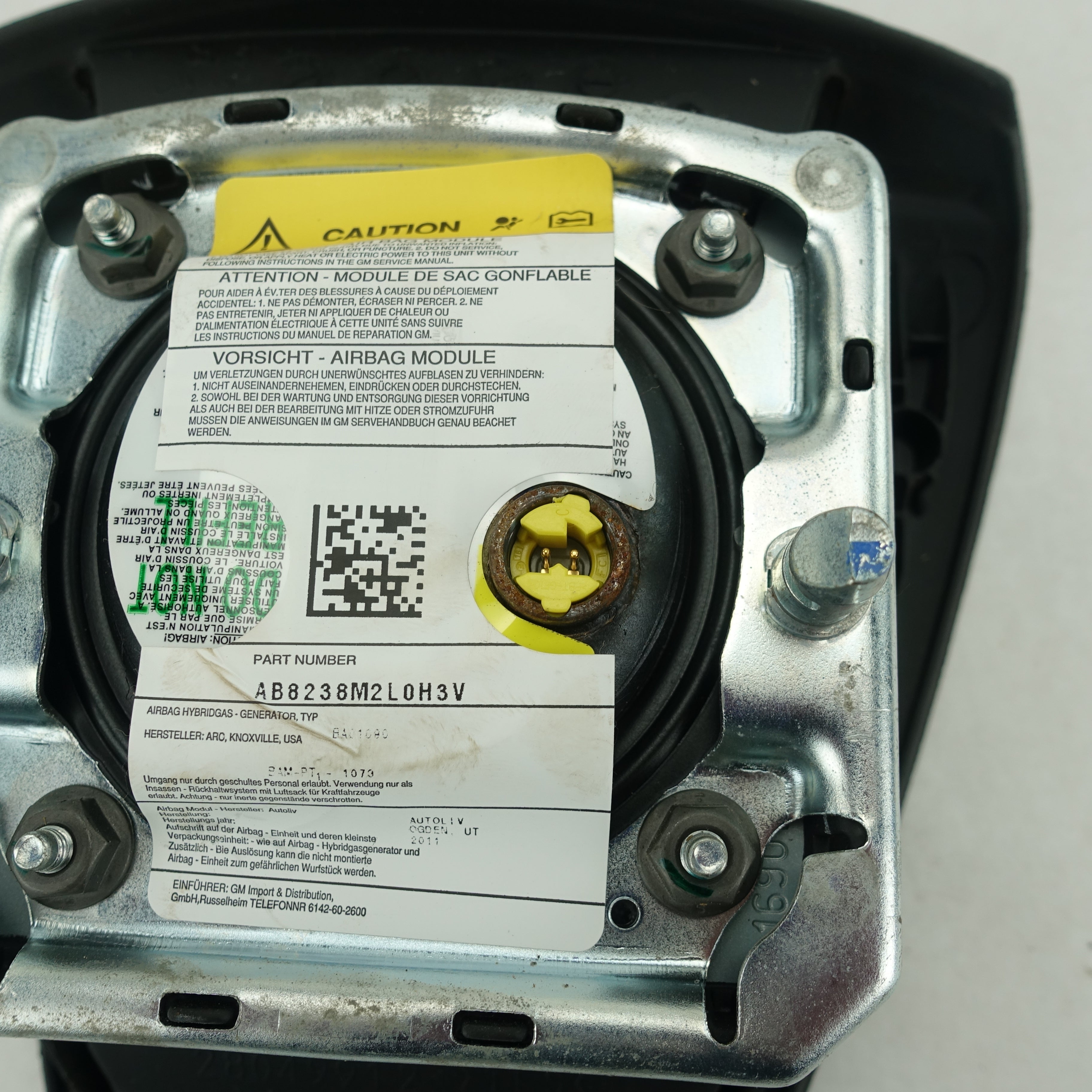 2011 2012 GMC Sierra 2500 3500 Steering Wheel Drivers Airbag Air Bag Black