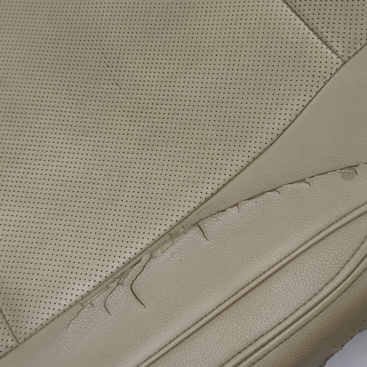 Damage 2015 2016 Ford F150 Left Driver Seat Bottom Cushion Leather Tan Vented